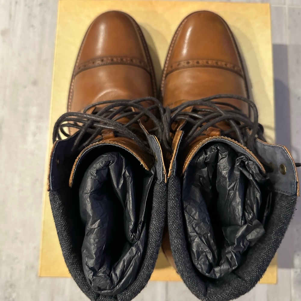 Johnston and Murphy karnes Men's Brown Leather Dress Shoes